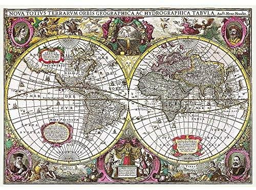 Puzzle da 2000 Pezzi - A New Land and Water Map of The Entire Earth, 1630 - 2