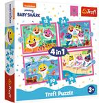 4 Puzzle in 1 - Baby Shark: Famiglia di Squali