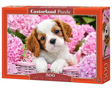 Castorland Pup in pink flowers 500 pcs Puzzle 500 pezzo(i)