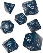 Shimmering Llama Dice Set Glittering Dark Blue & White (7) Q Workshop