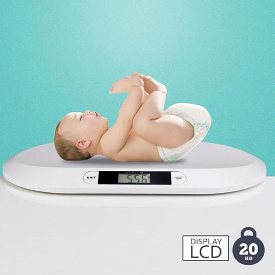 Bilancia Pesa Bambini Neonati Display Digitale Lcd Pesa Neonato 20Kg Bianco  - Adler - Casa e Cucina | IBS