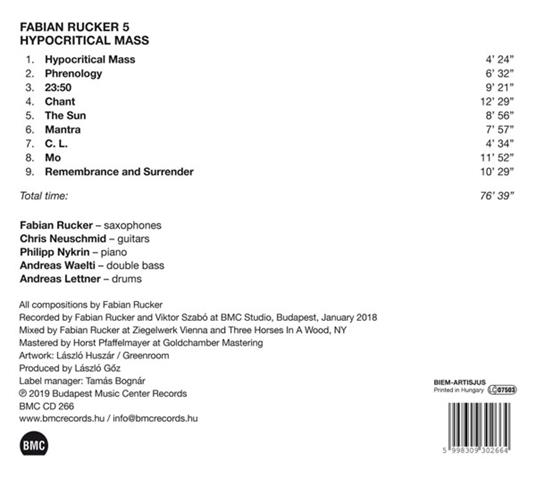 Hypocritical Mass - CD Audio di Fabian Rucker - 2