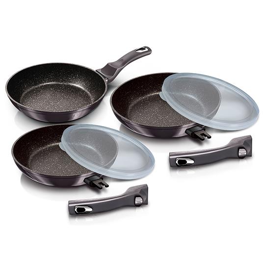 Berlinger Haus Carbon Pro Set 3 Padelle a Induzione 20-24-28 cm Alluminio  Antiaderente, Manici Rimovibili Grigio Scuro - Berlinger Haus - Casa e  Cucina | IBS