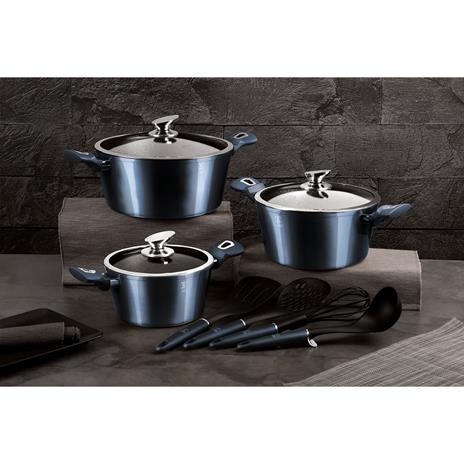 Berlinger Haus Carbon Pro Set di Pentole Induzione 10-Piece Alluminio  Antiaderente 3 Casseruoli 3 Coperchi Grigio - Berlinger Haus - Idee regalo