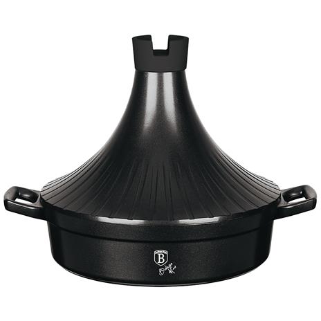 Berlinger Haus Granit Diamond Tajine Marocchino in Ghisa 28cm Induzione, Antiaderente, Coperchio in Ceramica  Nero