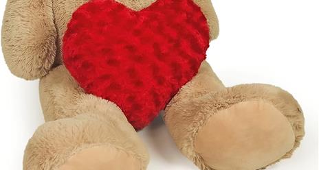 Orso Peluche Gigante 100 cm Orso Peluche gigante San Valentino Orso Peluche Gigante Con Cuore Altissima Qualita' Modelli Assortiti (Bruno) - 2