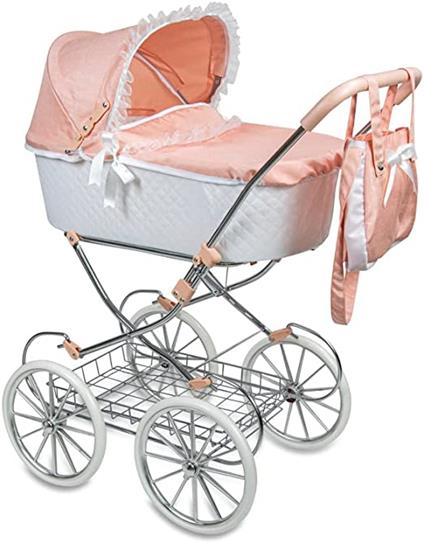 Carrozzine Per Bambole 8 anni Giocattolo bambole Passeggino Carrozzina Colore Giocattolo regolabile cm Borsa Design di Altezza Rosa del della Maniglia Gondola anni