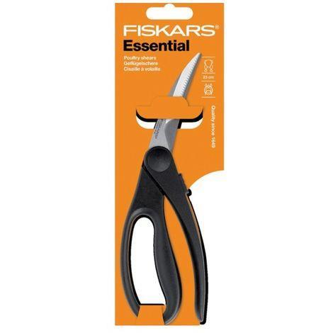 Fiskars 1023819 forbici da cucina 23 cm Nero, Acciaio inossidabile Trinciapollo