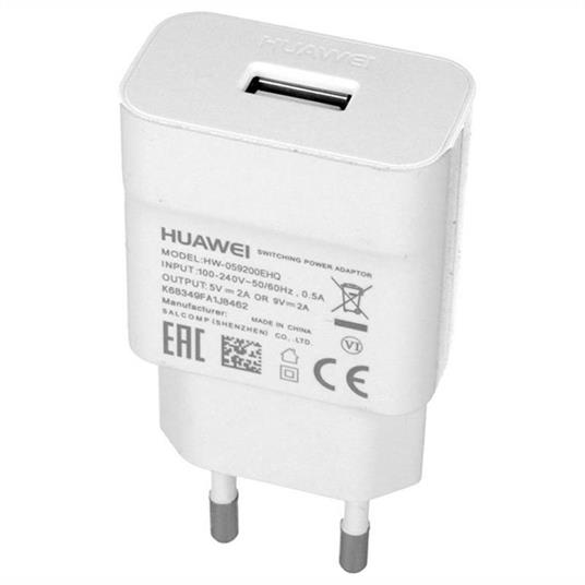 Caricabatterie Adattatore Parete BIANCO ORIGINALE HUAWEI HW-059200EHQ 2  AMPERE + CAVO USB-C per ASCEND P9, P9 PLUS - Huawei - Telefonia e GPS | IBS