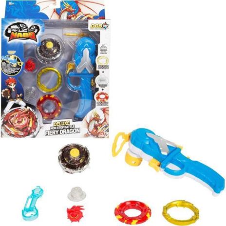 INFINITY NADO TOUPIE WITH REVERSIBLE MAGNETIC LAUNCHER FIERY DRAGON Nuovo Nado Non-Stop Battle Deluxe Spinner with Launcher Ma