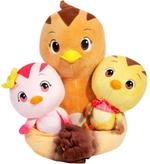 Katuri - Peluche Famiglia Katuri - Mamma Uccello Flora e i suoi Figli Chip & Duri - Dai 3 anni - Peluche Cartone Animato Katuri