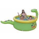 Piscina Gonfiabile Forma Dinosauro per Bambini 175cm con Doccia Spruzzo 1143lt