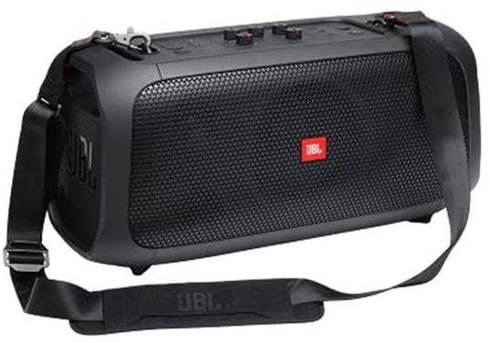 JBL PartyBox On-The-Go Speaker Bluetooth Portatile con Microfono Wireless,  Cassa Altoparlante Impermeabile IPX4 per Feste e Karaoke, Effetti Luce,  USB, TWS, AUX, Ingressi Microfono e Strumenti, Nero - JBL - TV e