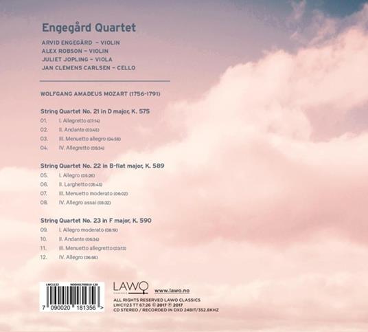 Quartetti per Archi n.21, n.22, n.23 - CD Audio di Wolfgang Amadeus Mozart,Engegard Quartet - 2