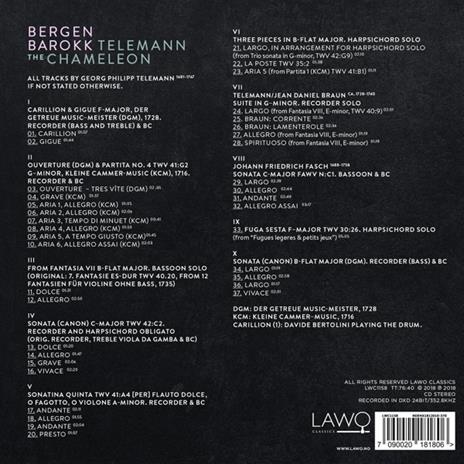 Chameleon By Telemann - CD Audio di Georg Philipp Telemann,Bergen Barokk - 2