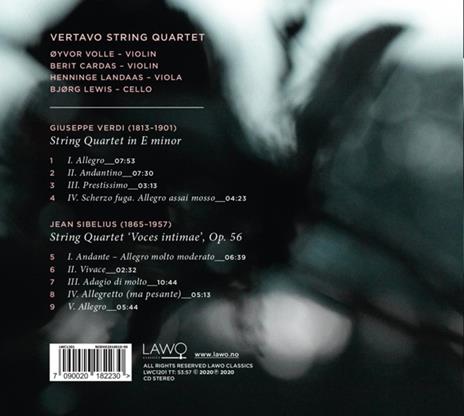 Verdi - Sibelius - CD Audio di Vertavo String Quartet - 2