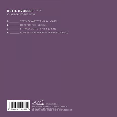 Hvoslef Chamber Works No. Viii - CD Audio di Hvoslef Chamber Music Project - 2