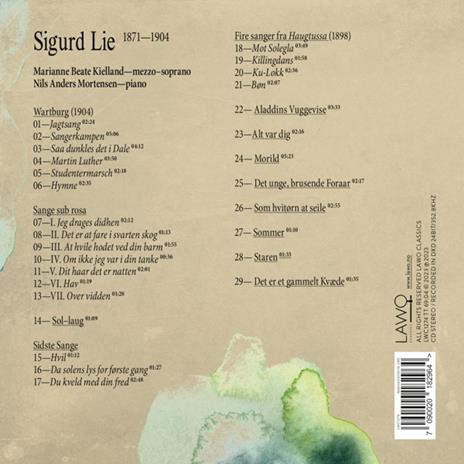 Sigurd Lie: Songs, Vol. 2 - CD Audio di Marianne Beate Kielland - 2