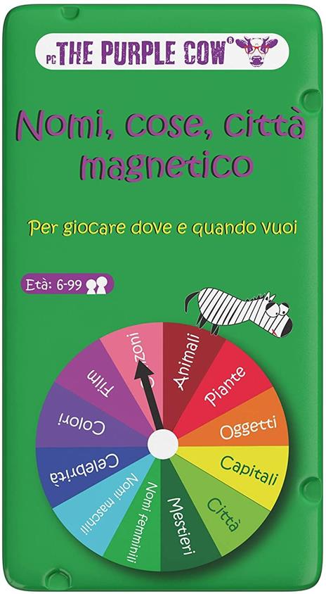 Purple Cow- Nomi, Cose, Città Magnetico Gioco, 7290016026870