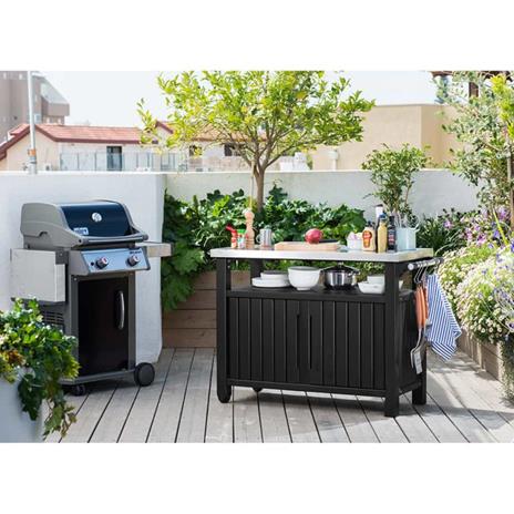 Keter Tavolo Esterni Multifunzione per Barbecue Unity XL Aspetto Legno - 3