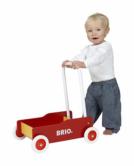 BRIO - Carrettino Primi passi con Ruote, Girello per Bambini in Legno, Ruote Gommate e Maniglia reclinabile - 7