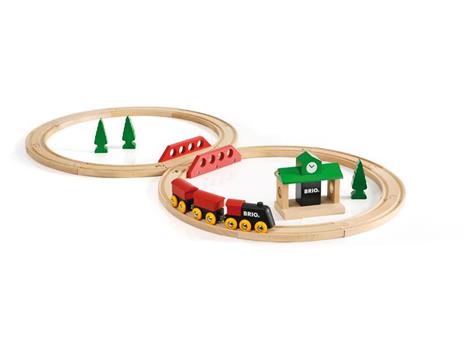 BRIO - Set Ferrovia Classico, Pista Trenino con Accessori, 22 Pezzi, Età 24+ Mesi