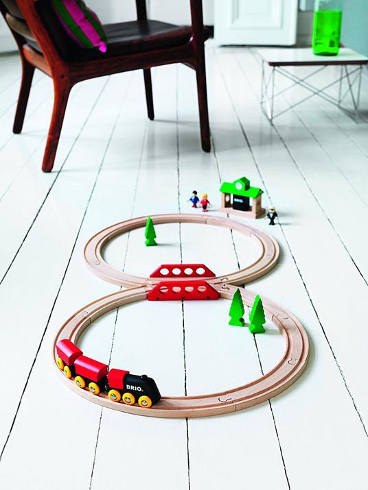 BRIO - Set Ferrovia Classico, Pista Trenino con Accessori, 22 Pezzi, Età 24+ Mesi - 17