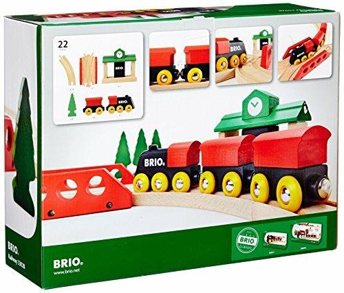 BRIO - Set Ferrovia Classico, Pista Trenino con Accessori, 22 Pezzi, Età 24+ Mesi - 3