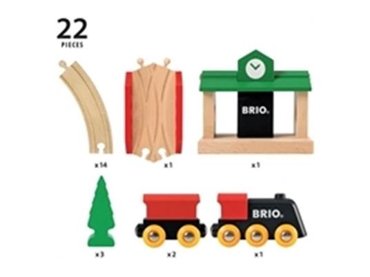 BRIO - Set Ferrovia Classico, Pista Trenino con Accessori, 22 Pezzi, Età 24+ Mesi - 5