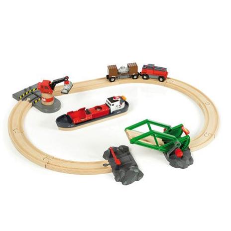 BRIO WORLD - Set Ferrovia Portuale, Pista Trenino con Accessori, 16 pezzi, Età 3+ Anni - 2