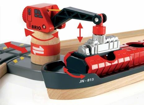 BRIO WORLD - Set Ferrovia Portuale, Pista Trenino con Accessori, 16 pezzi, Età 3+ Anni - 4