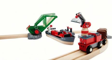 BRIO WORLD - Set Ferrovia Portuale, Pista Trenino con Accessori, 16 pezzi, Età 3+ Anni - 8