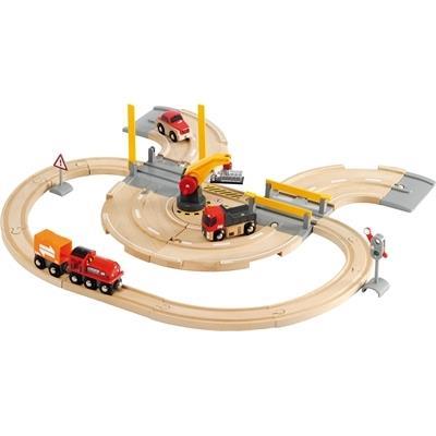 BRIO WORLD - Set Ferrovia Gru e Strada, Pista Trenino con Accessori, 26 pezzi, Età 3+ Anni - 2