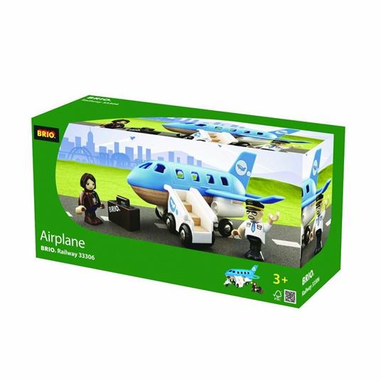 BRIO WORLD - Set Aeroplano con Scala d'Imbarco, Veicoli Giocattolo in Legno, 5 pezzi, Età 3+ Anni - 11