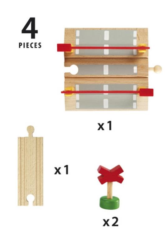 BRIO WORLD - Passaggio a Livello, Accessorio per Pista Trenino BRIO, 4 Pezzi, Età 3+ Anni - 6