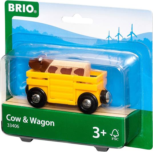 BRIO WORLD - Vagone con Mucca, Veicoli per Pista Trenino BRIO, Età 3+ Anni - 6