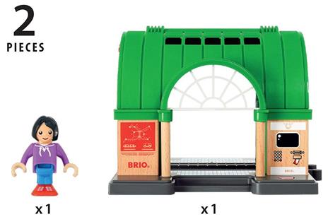 BRIO WORLD - Stazione Centrale, Accessorio per Pista Trenino BRIO, Set da 2 Pezzi, Età 3+ Anni - 27