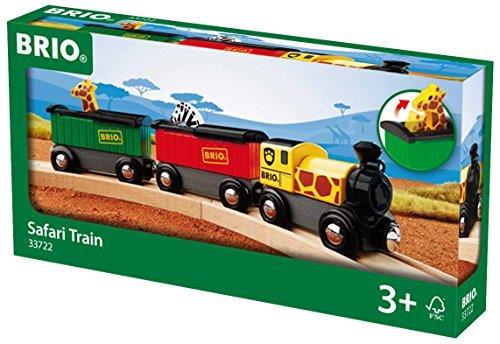 BRIO WORLD - Treno Safari, Veicoli per Pista Trenino BRIO, 3 Pezzi, Età 3+ Anni