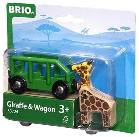 BRIO WORLD - Vagone Safari con Giraffa, Veicoli per Pista Trenino BRIO, 2 Pezzi, Età 3+ Anni - 3