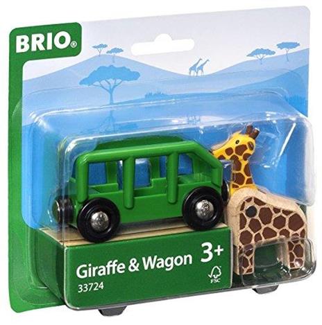 BRIO WORLD - Vagone Safari con Giraffa, Veicoli per Pista Trenino BRIO, 2 Pezzi, Età 3+ Anni - 6