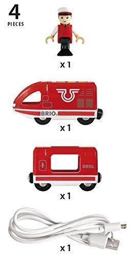 BRIO WORLD - Treno Passeggeri Ricaricabile con cavo USB, Veicoli per Pista Trenino BRIO, 4 Pezzi, Età 3+ Anni - 9