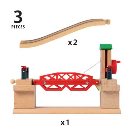 BRIO WORLD - Ponte Levatoio, Accessorio per Pista Trenino BRIO, Set da 3 Pezzi, Età 3+ Anni - 8