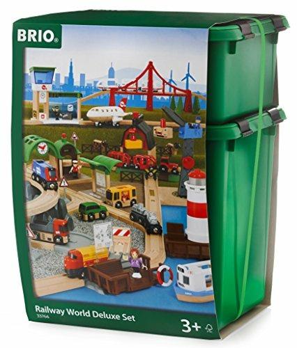 BRIO WORLD - Set Deluxe Il Mondo Della Ferrovia, Pista Trenino con Accessori, 106 pezzi, Età 3+ Anni