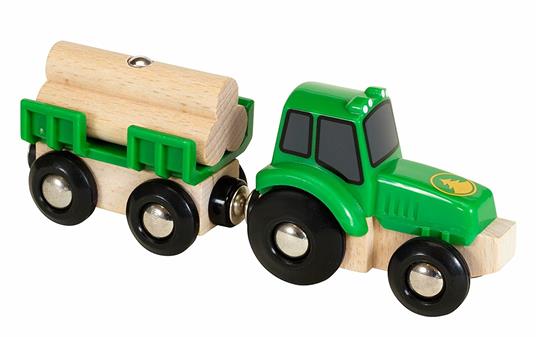 BRIO WORLD - Trattore con Rimorchio, Veicoli Giocattolo in Legno, 4 Pezzi, Età 3+ Anni - 6