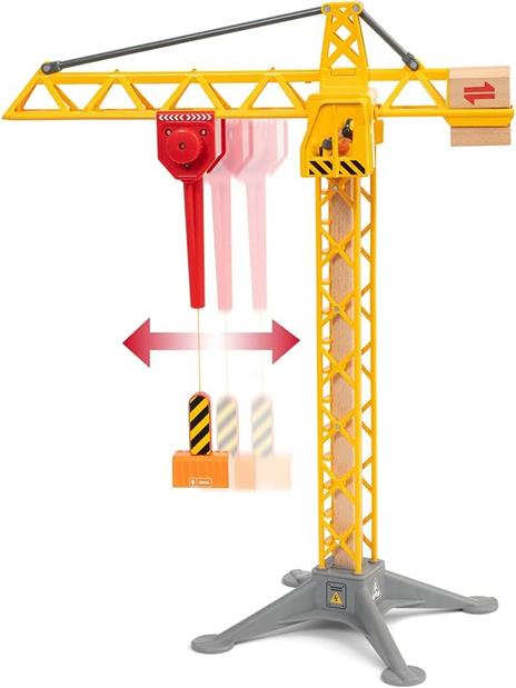 BRIO WORLD - Grande Gru da Costruzione con Luci, Cantiere Giocattolo, 5 Pezzi, Età 3+ Anni - 6