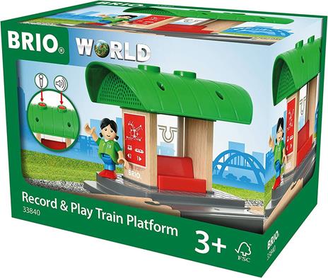 BRIO WORLD - Banchina della Ferrovia Registra e Ascolta, Accessorio per Pista Trenino BRIO, Set da 2 Pezzi, Età 3+ Anni - 4