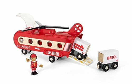 BRIO WORLD -  Elicottero Trasporto Merci, Accessorio per Pista Trenino BRIO, 8 pezzi, Età 3+ Anni - 2