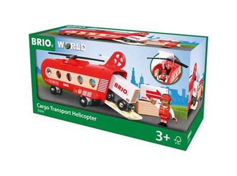 BRIO WORLD -  Elicottero Trasporto Merci, Accessorio per Pista Trenino BRIO, 8 pezzi, Età 3+ Anni - 3