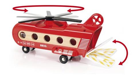 BRIO WORLD -  Elicottero Trasporto Merci, Accessorio per Pista Trenino BRIO, 8 pezzi, Età 3+ Anni - 5