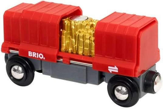 BRIO WORLD - Vagone Merci con Carico d'Oro, Veicoli per Pista Trenino BRIO con Luci, Età 3+ Anni - 2